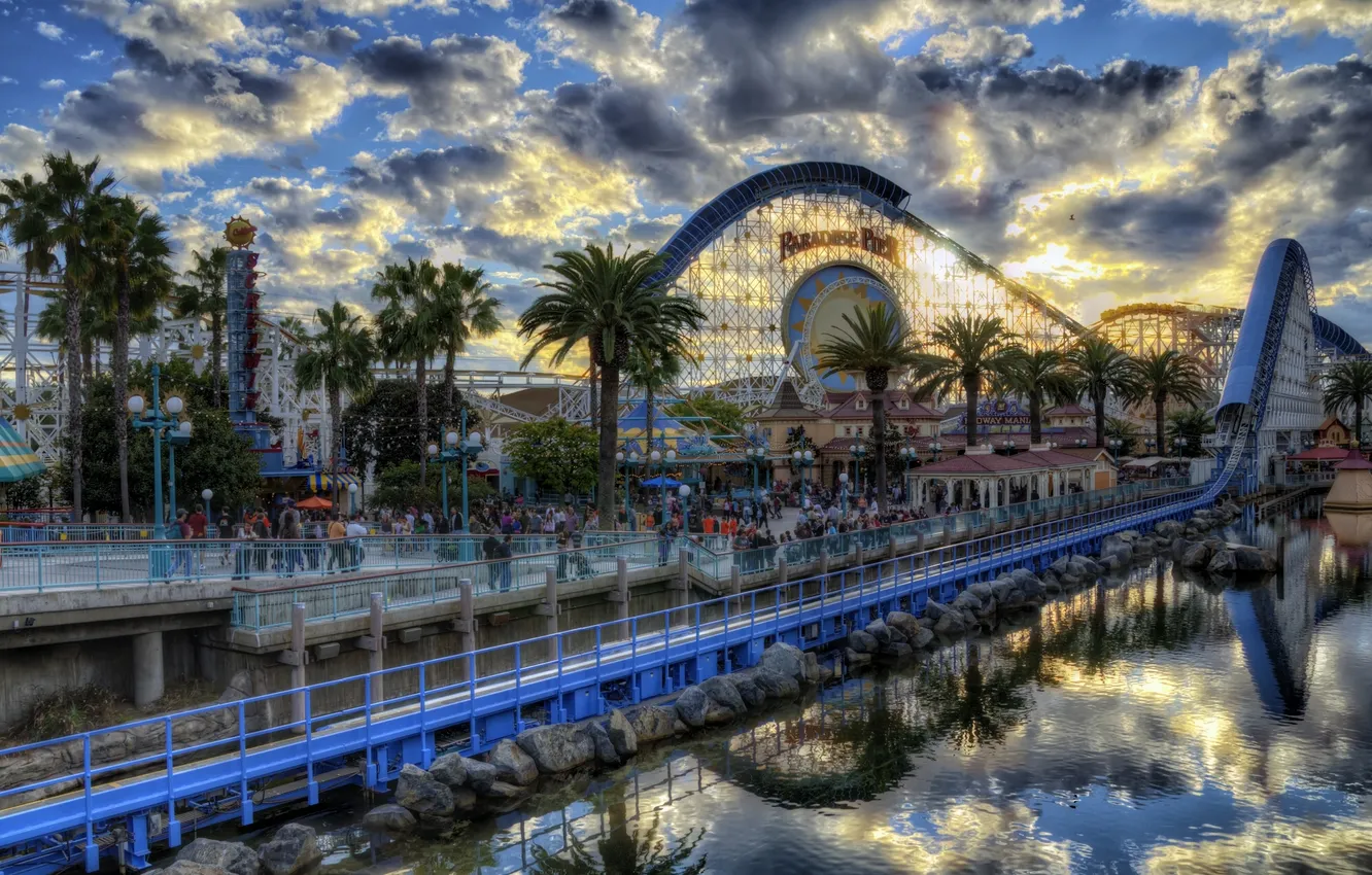Photo wallpaper attraction, CA, Disneyland, California, Disneyland Resort, Paradise Pier