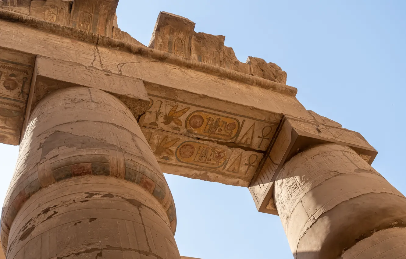 Photo wallpaper the sky, columns, Egypt, Antiques, Luxor