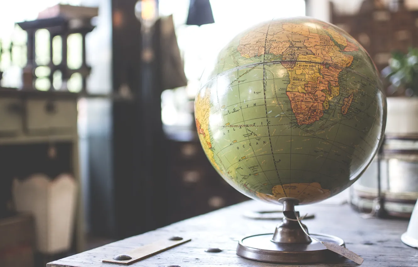 Photo wallpaper balls, globe, the earth is flat