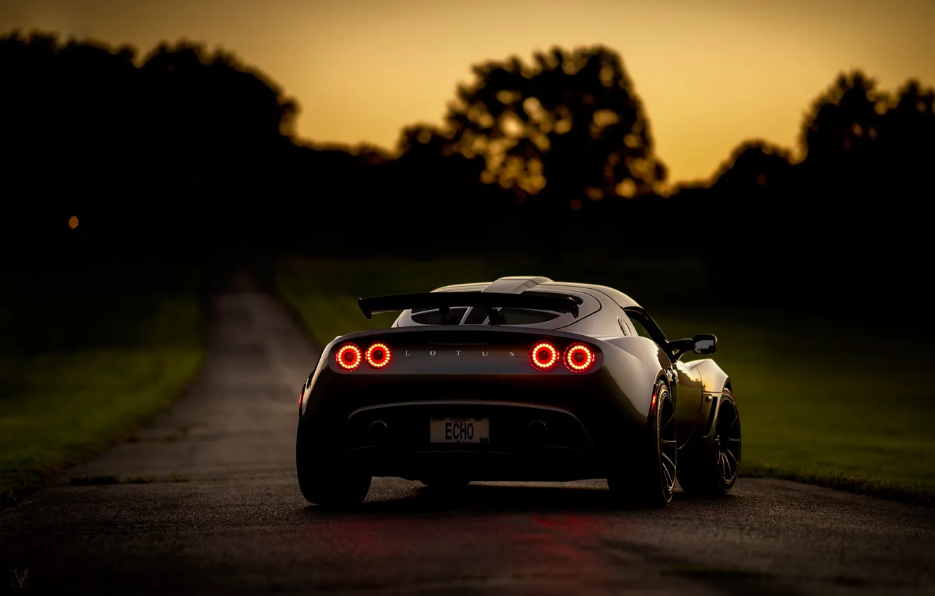 Photo wallpaper road, night, Lotus, sports car, Requires, Lotus Exige