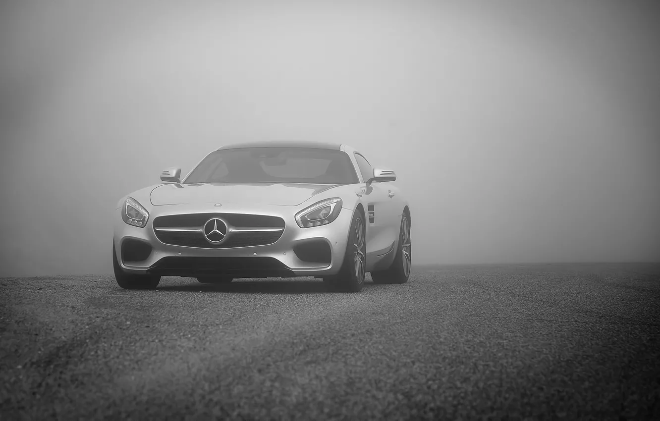 Photo wallpaper mercedes, fog, AMG GTS