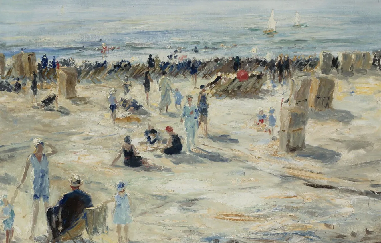 Photo wallpaper sea, beach, picture, resting, Otto Eduard Pippel, Otto Eduard Pippel