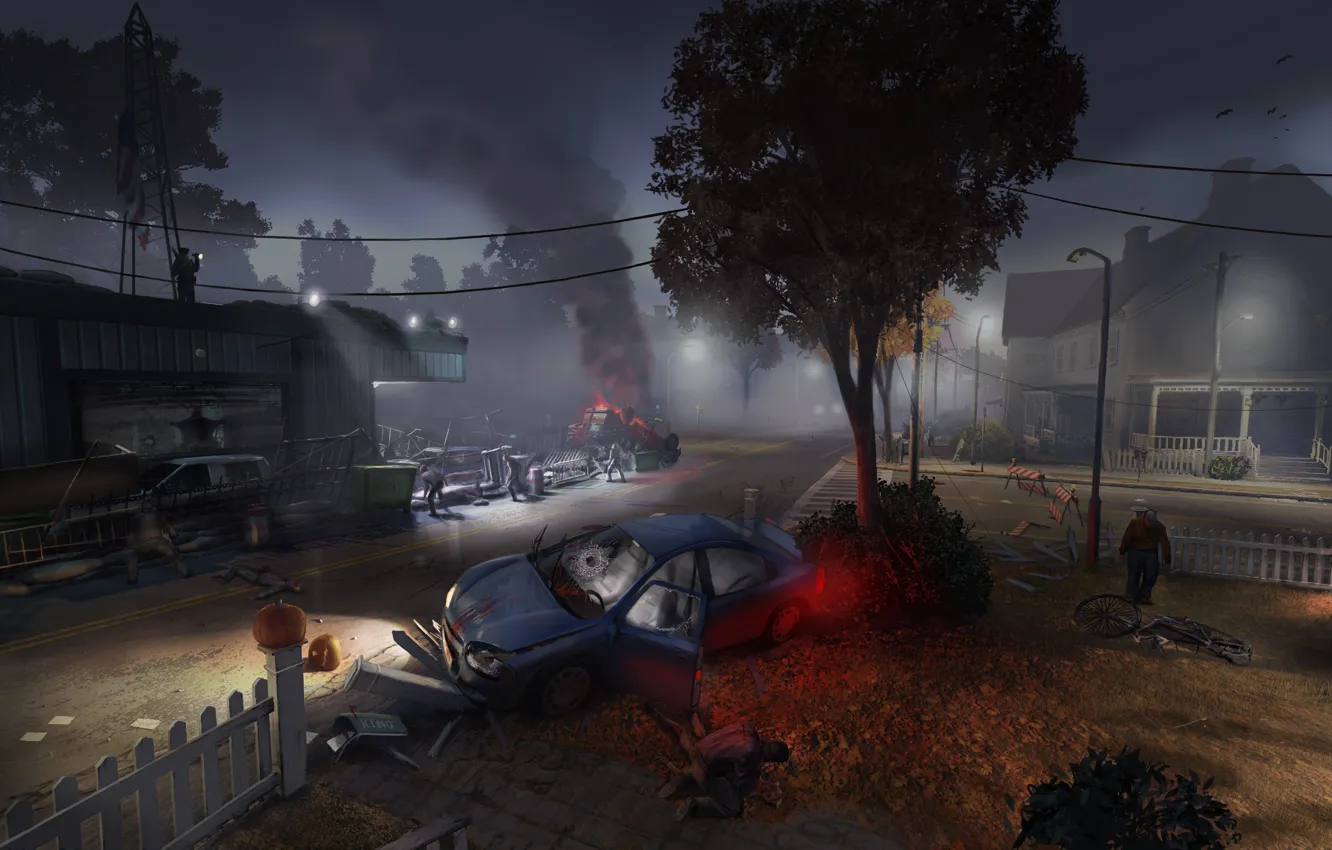 Photo wallpaper zombies, destruction, virus