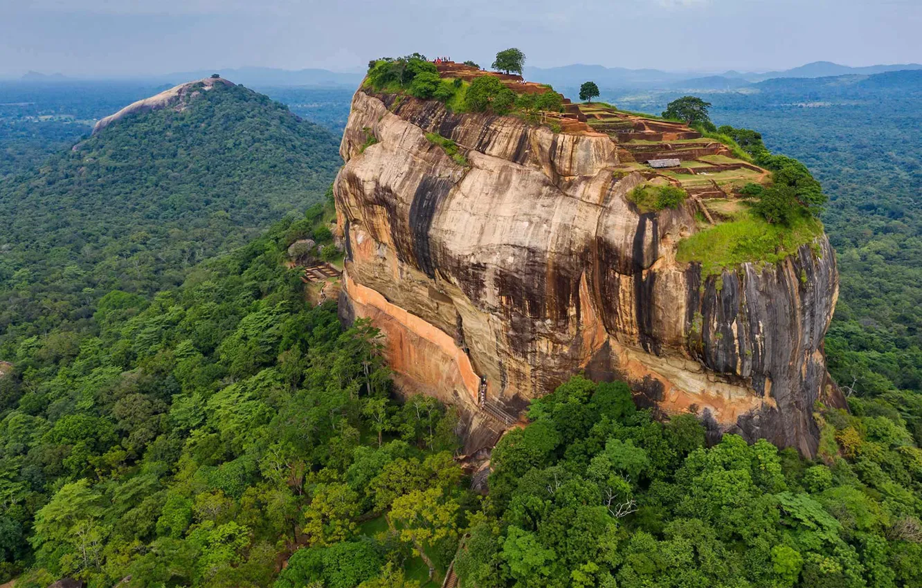 Photo wallpaper forest, rock, plateau, Sri Lanka, Sigiriya