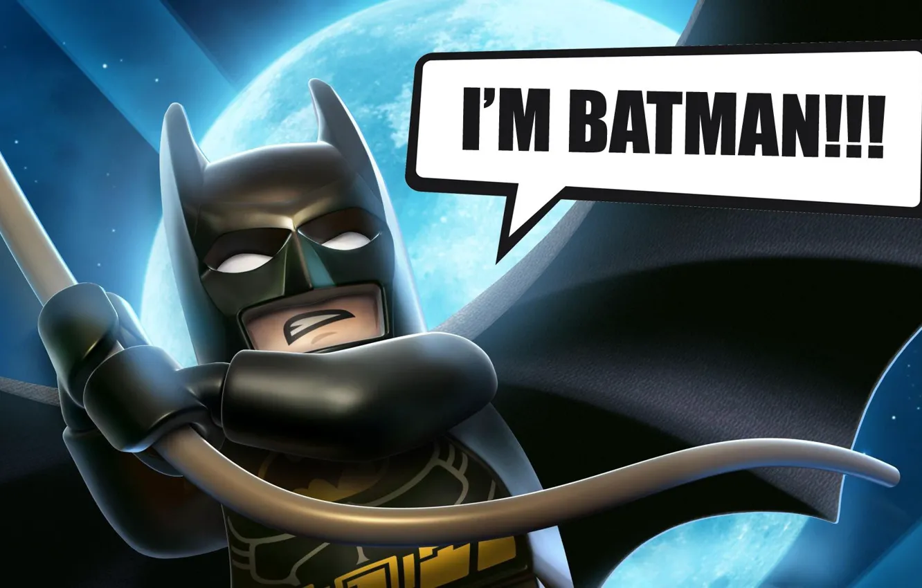 Photo wallpaper Stars, The moon, Batman, Costume, LEGO, Hero, Mask, Moon