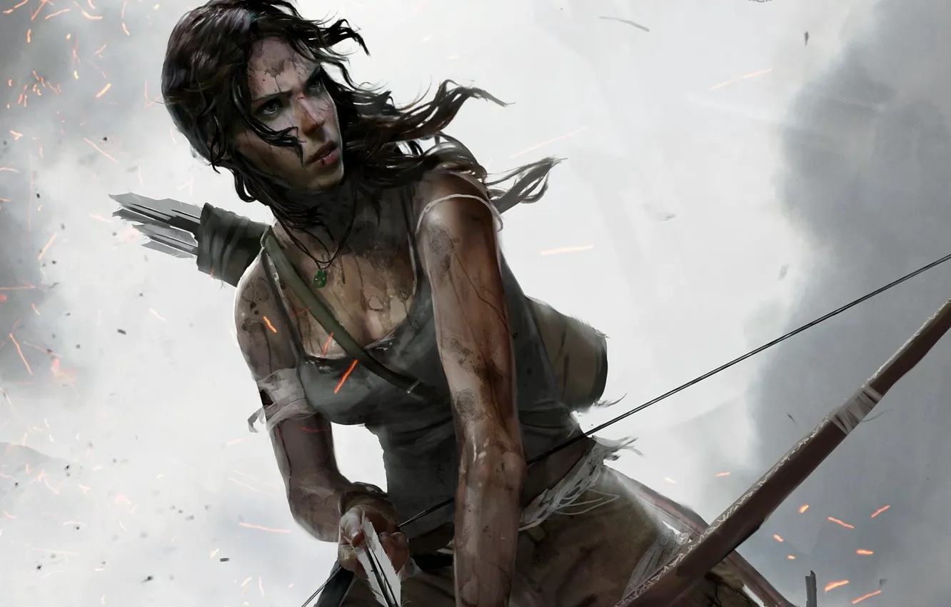 Photo wallpaper girl, bow, Tomb Raider, Lara Croft, arrows, Lara Croft, Definitive Edition, Tomb Raider: Definitive Edition
