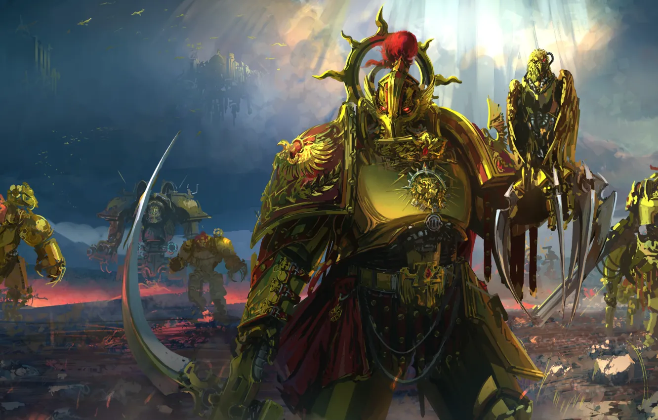 Photo wallpaper fantasy, knight, Warhammer 40000