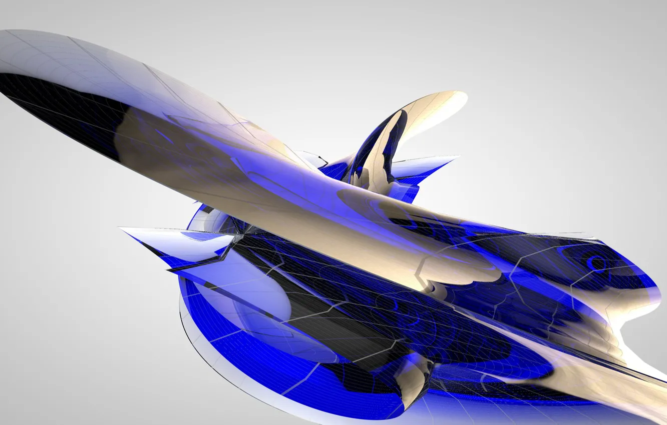 Photo wallpaper Blue, Abstraction, Hi-Tech, Rendering