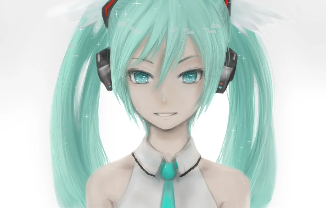 Photo wallpaper girl, wings, headphones, art, vocaloid, hatsune miku, Vocaloid, moekyon