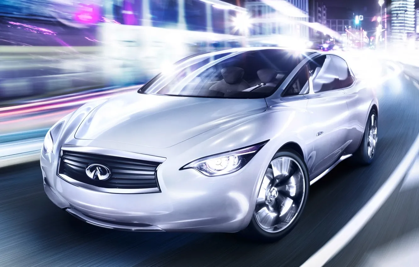 Photo wallpaper road, Concept, lights, background, the concept, Infiniti, Infiniti, the front