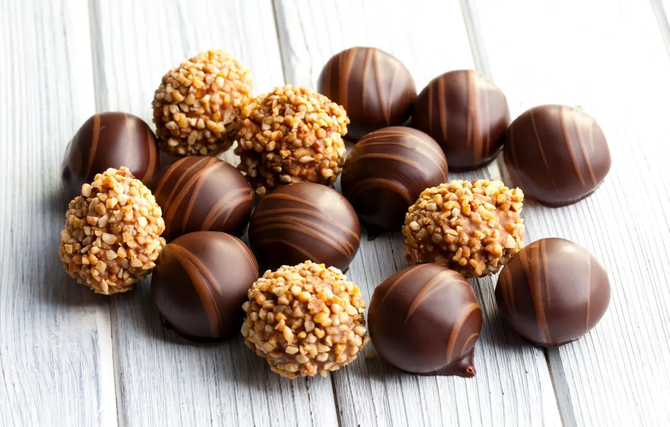 Photo wallpaper chocolate, candy, nuts, sweet