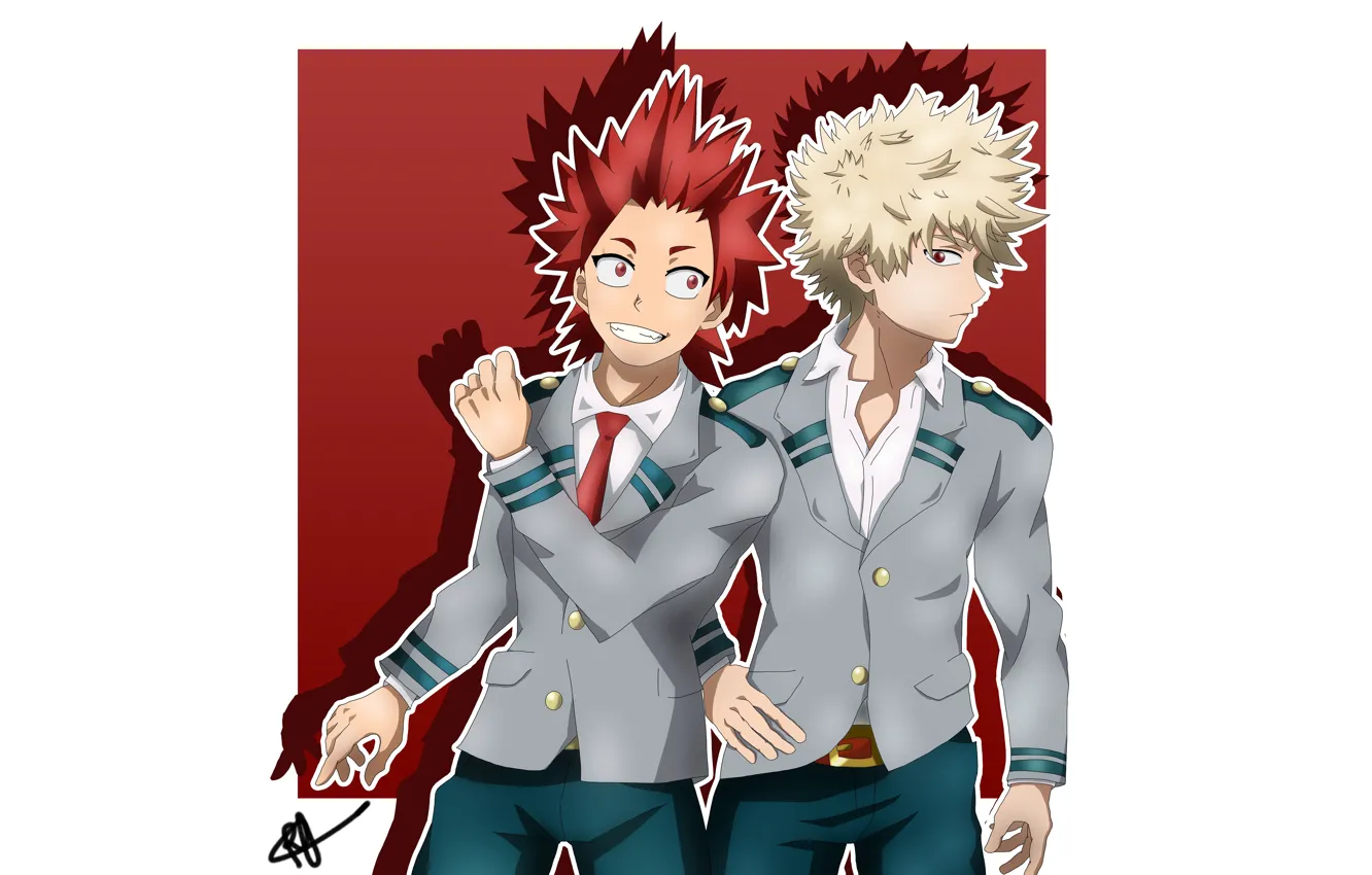 Photo wallpaper Boku no Hero Academy, My hero Academy, My Hero Academia, Bakuga Katsuki, Kirishima, Eijiro