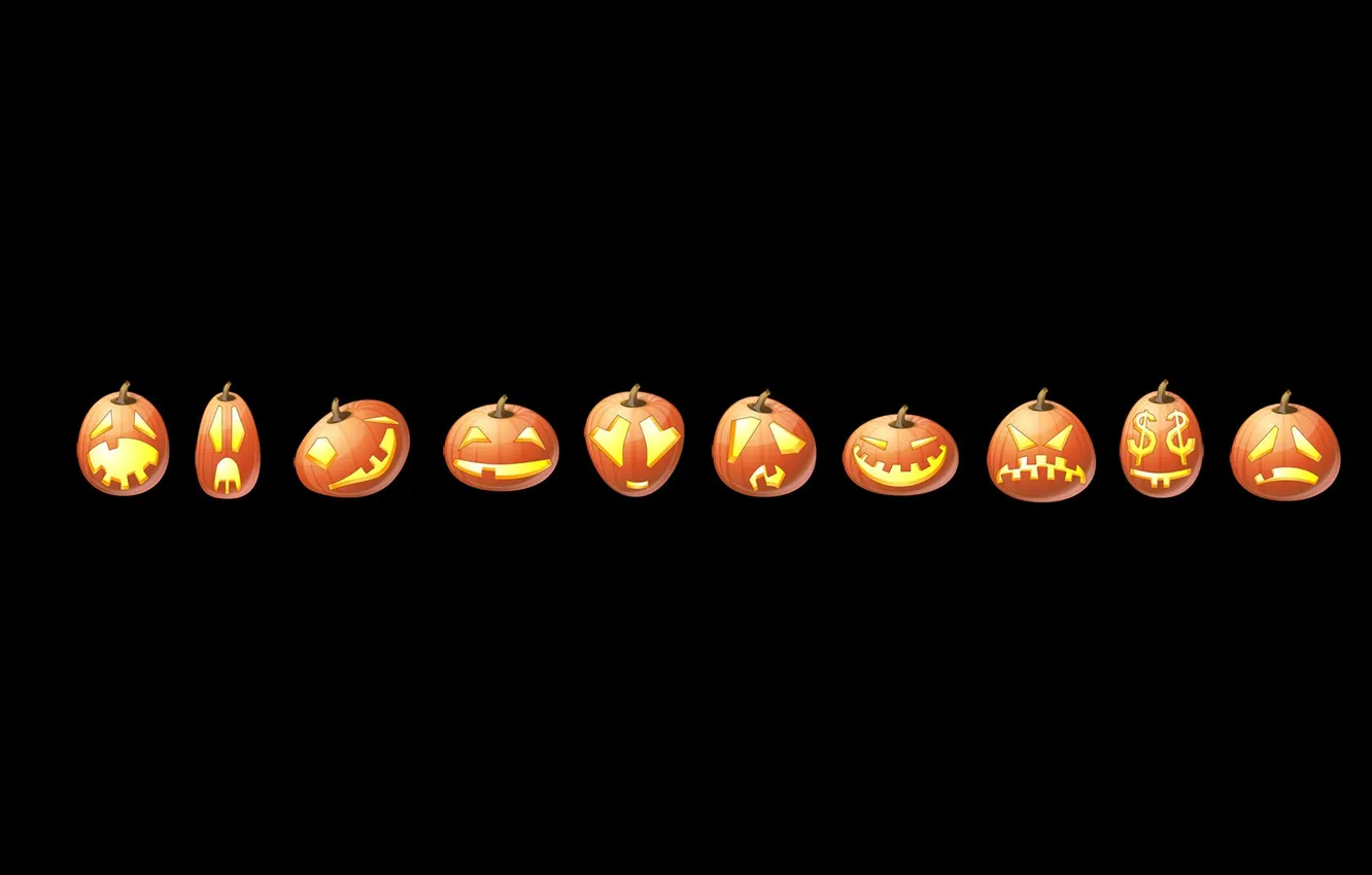Photo wallpaper holiday, Halloween, pumpkin, Halloween, Emoji