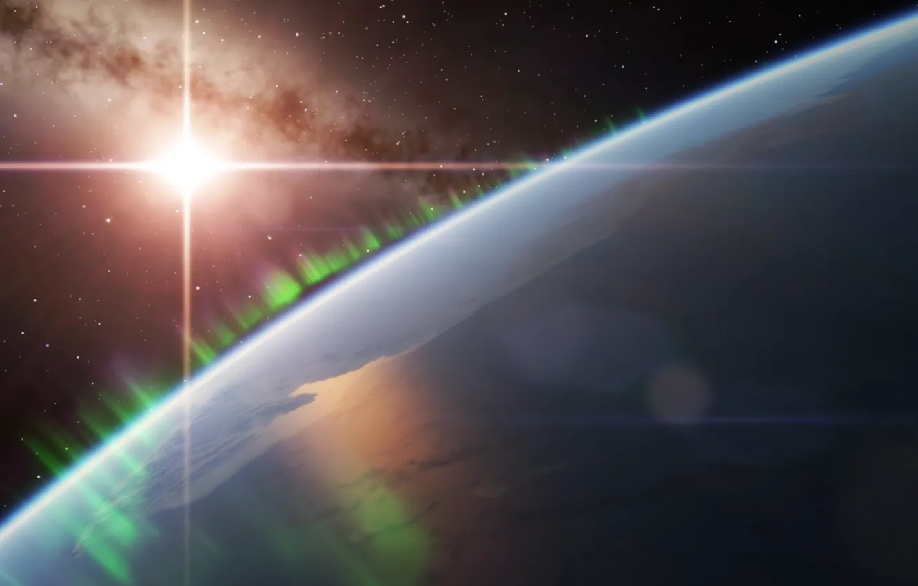 Photo wallpaper space, stars, planet, space, star, planet