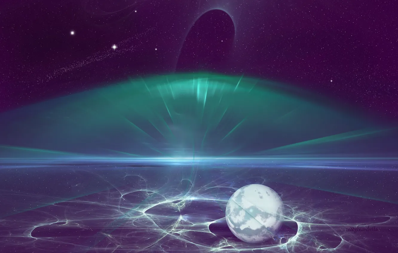 Photo wallpaper space, sky, stars, planet, shine, the colors of josephine