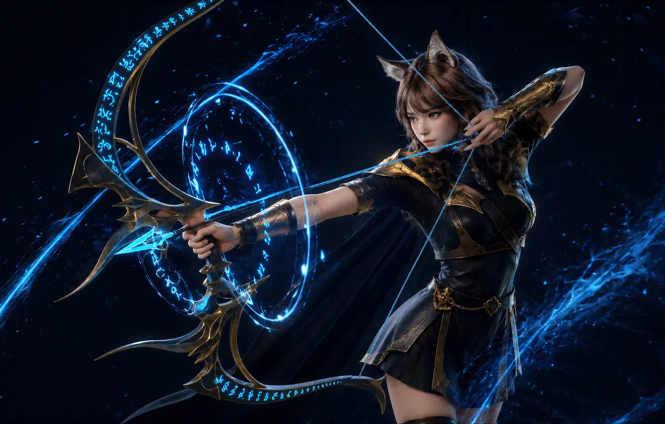 Photo wallpaper Games, bow, The Fox Huntress, archer