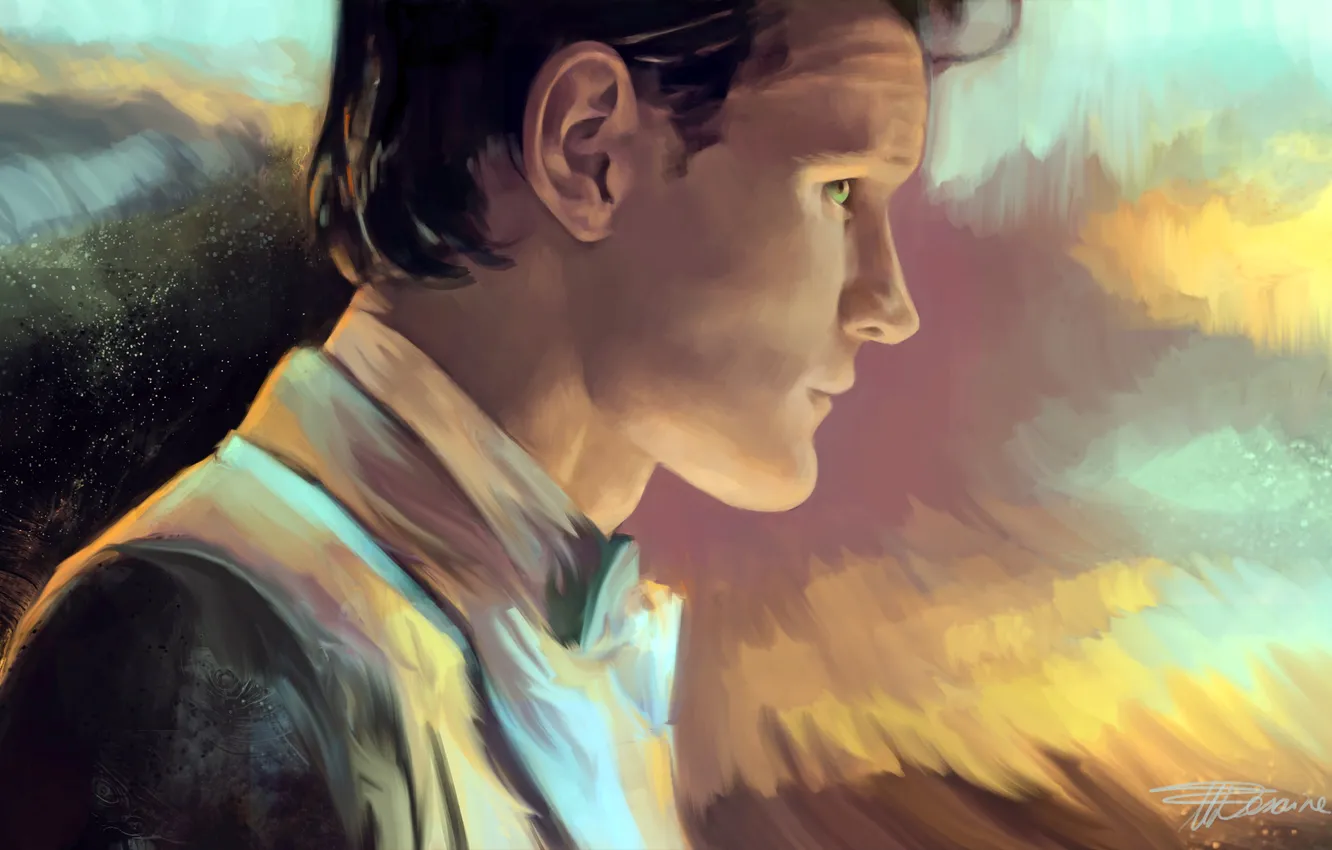 Photo wallpaper art, profile, male