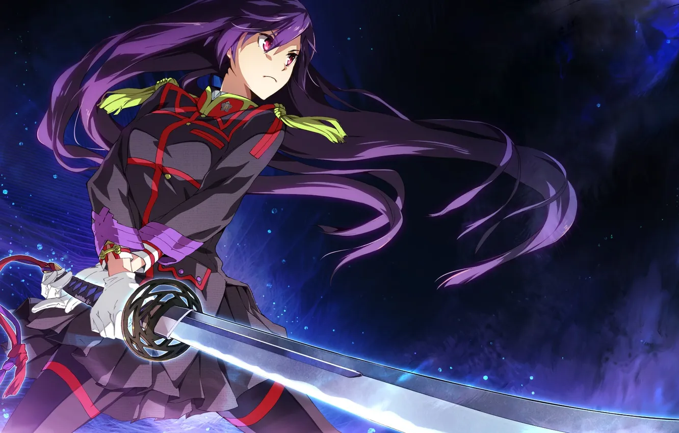 Photo wallpaper weapon, Single, g yuusuke, female, game cg, Soushuu Senshinkan Gakuen Hachimyoujin, Sera Mizuki