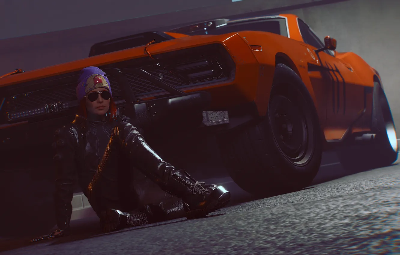 Photo wallpaper digital art, Cyberpunk 2077, low light, Quadra Type 66