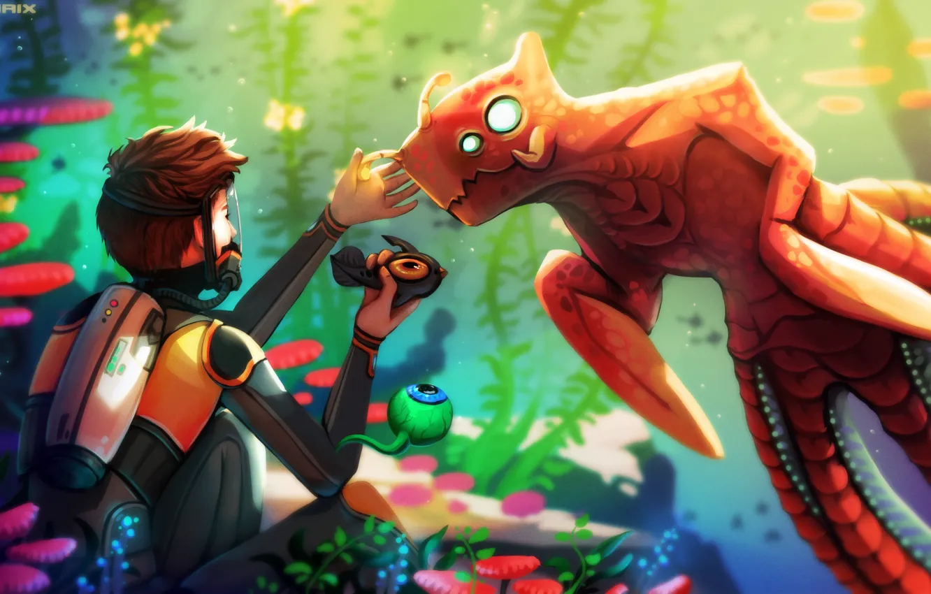 Photo wallpaper water, the game, Subnautica, Hatchling sea Emperor