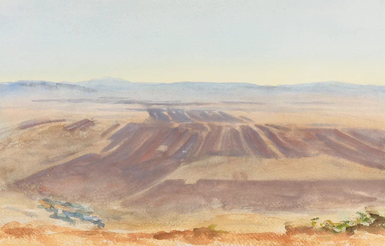 Photo wallpaper landscape, picture, John Singer Sargent, John Singer Sargent, The Plains Of Nazareth