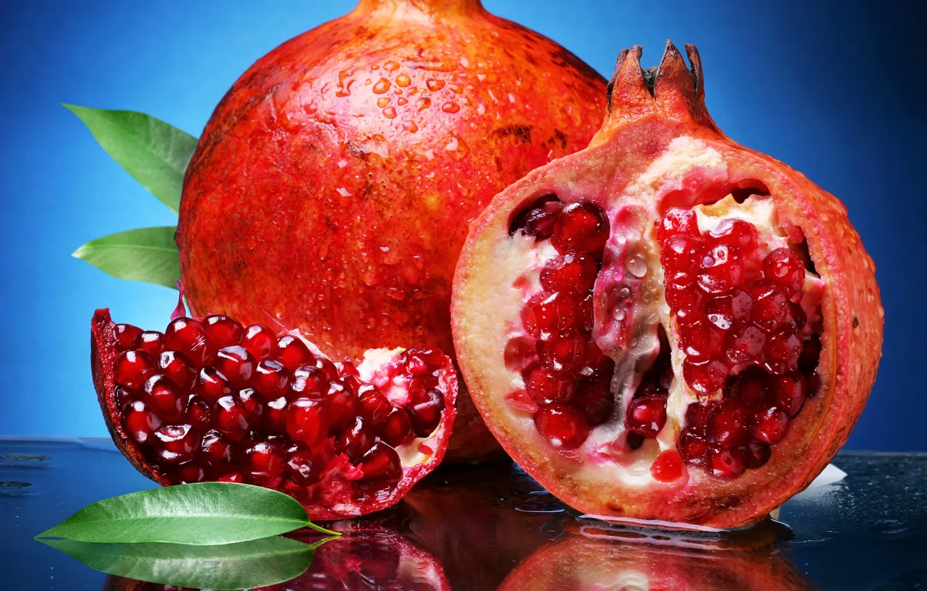 Photo wallpaper grain, fruit, garnet, pomegranate