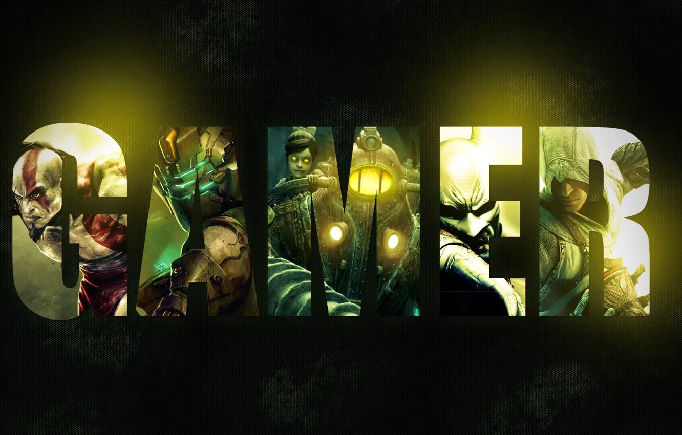 Photo wallpaper the inscription, wallpaper, dead space, big daddy, bioshock 2, Kratos, gamer, God of War
