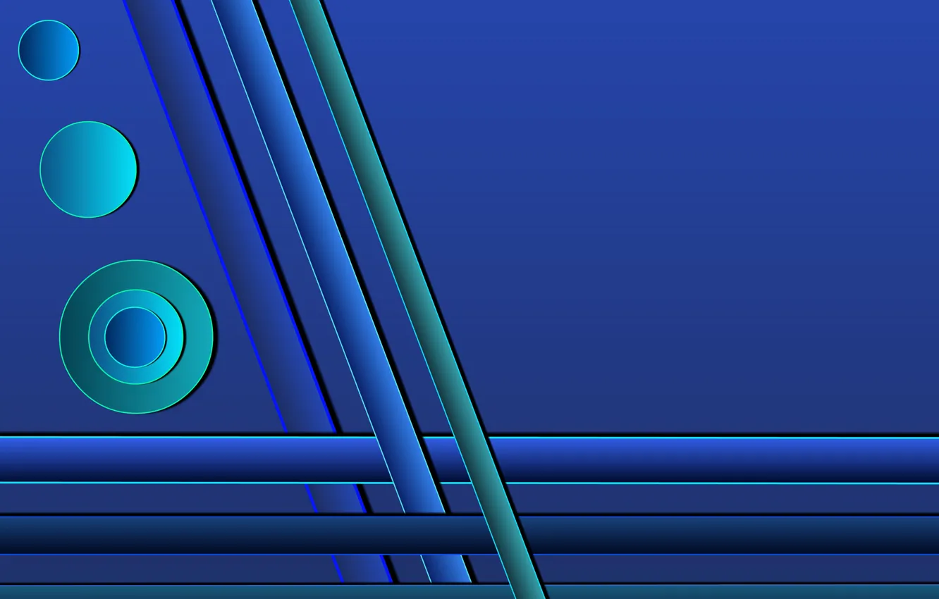 Photo wallpaper line, circles, colored, abstract