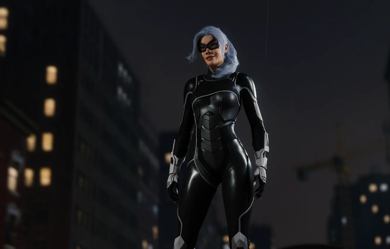 Photo wallpaper Sony, Marvel, suit, Spider-Man, Exclusive, PS4, Black Cat, Felicia Hardy