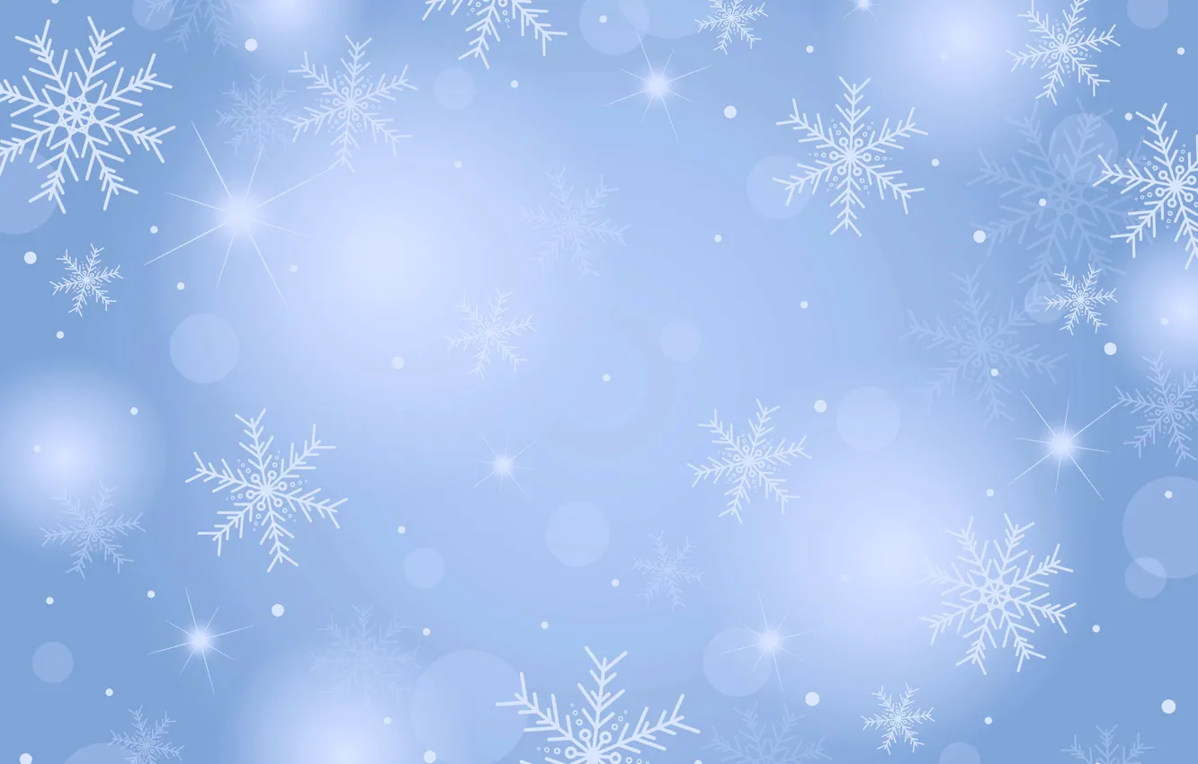 Photo wallpaper winter, snow, snowflakes, background, Christmas, blue, winter, background
