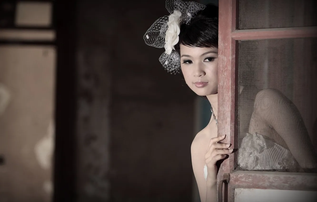 Photo wallpaper girl, brunette, Asian