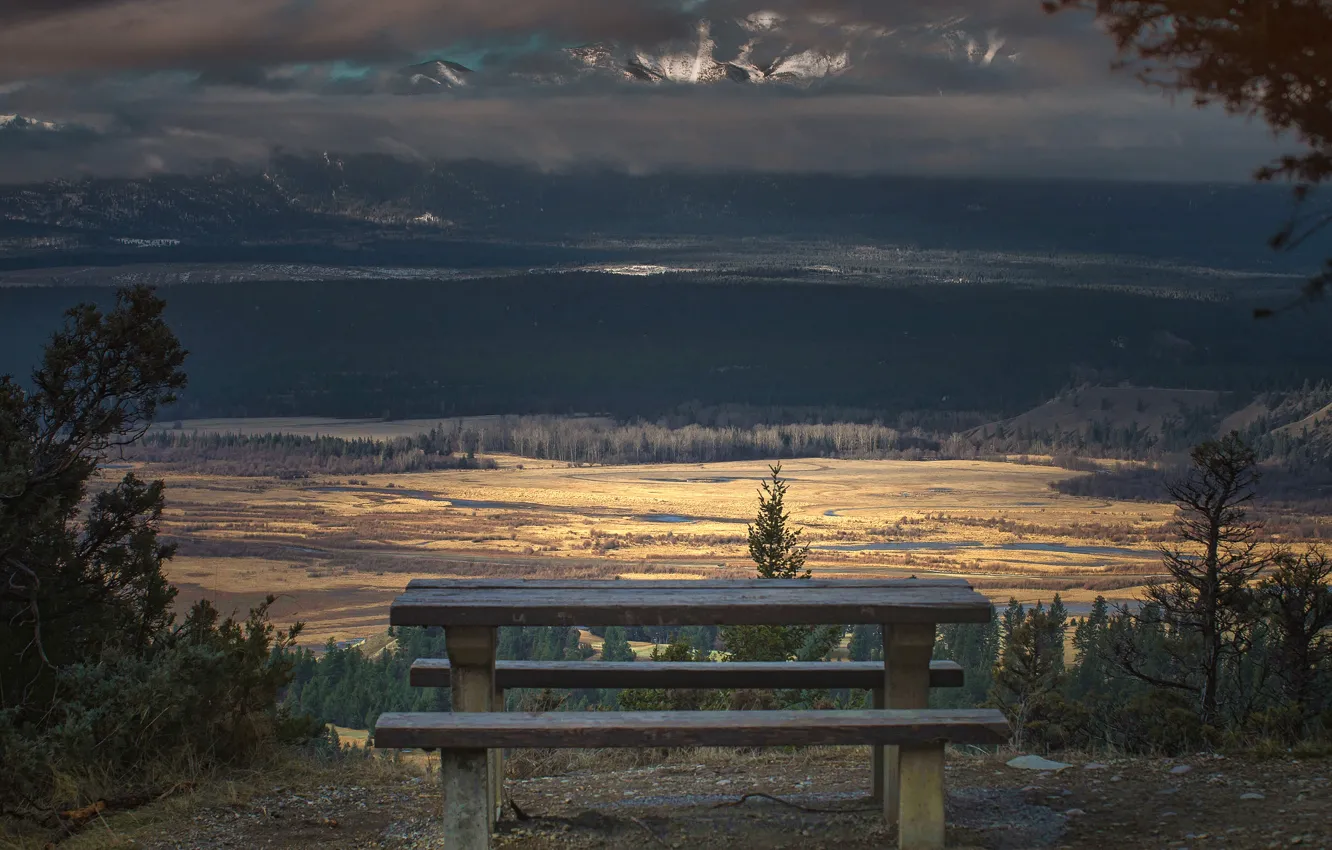 Photo wallpaper mountains, view, British Columbia, Columbia Valley