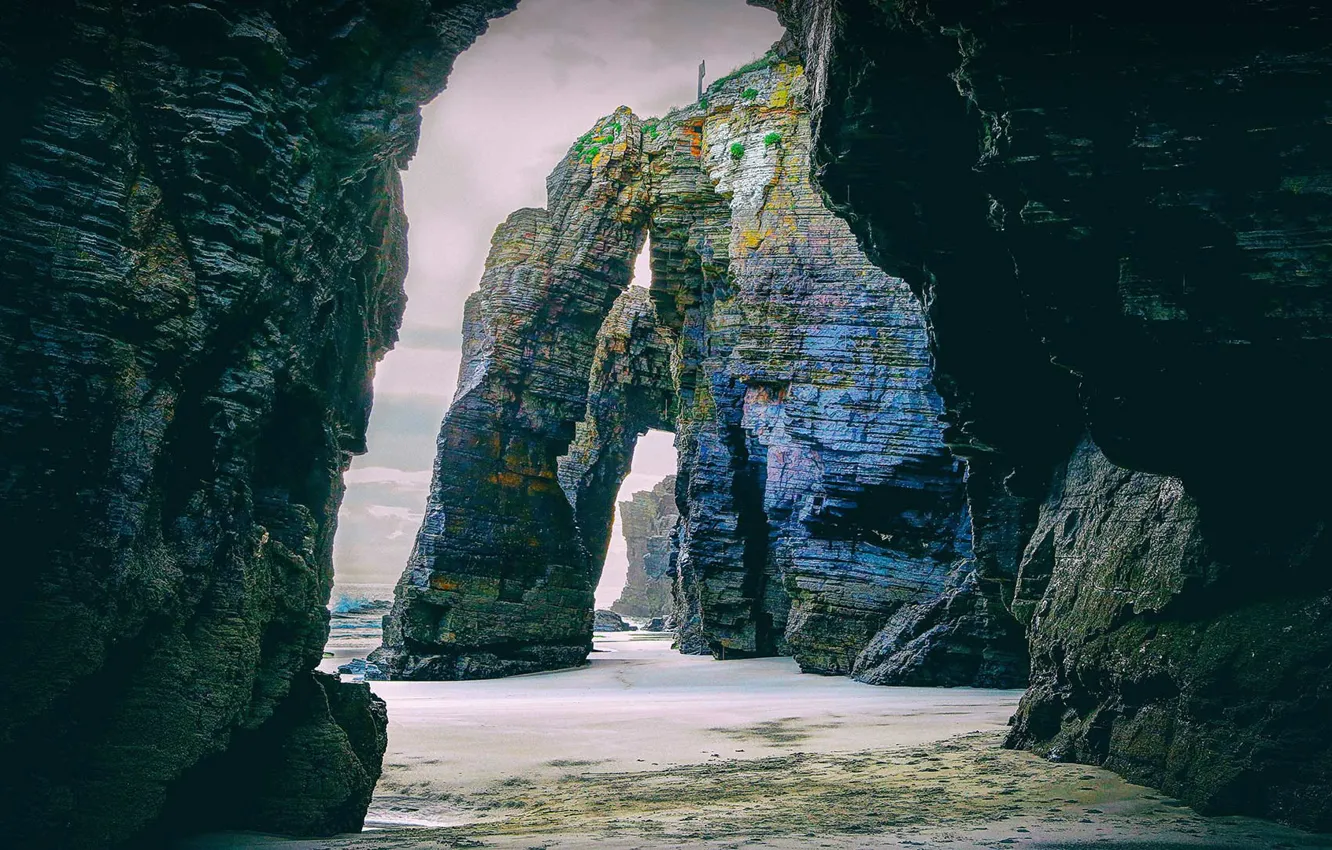 Photo wallpaper rocks, Spain, Galicia