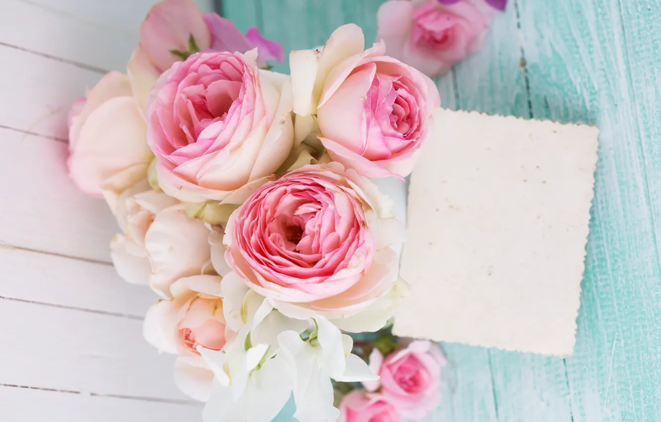 Photo wallpaper roses, bouquet, pink, flowers, soft, roses