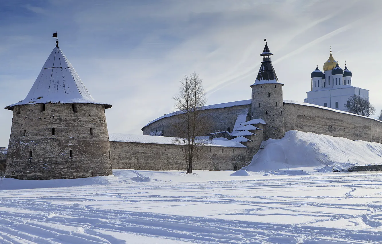 Photo wallpaper winter, wall, Cathedral