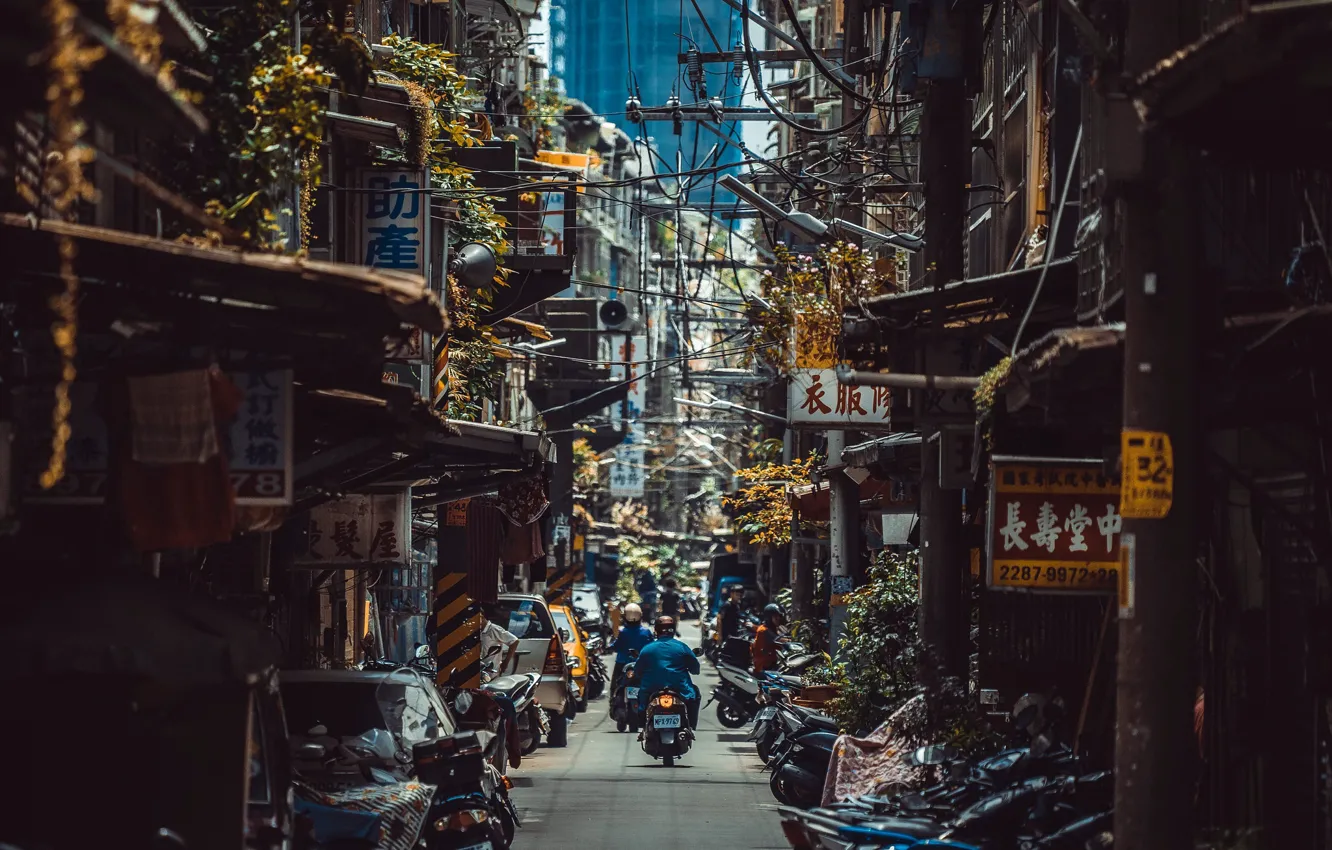 Photo wallpaper street, Taiwan, Taipei