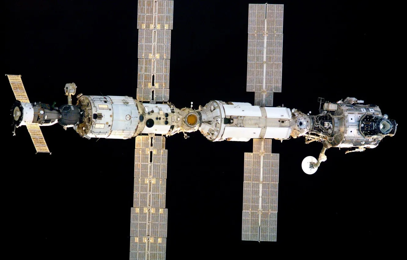 Photo wallpaper satellite, station, orbit, ISS