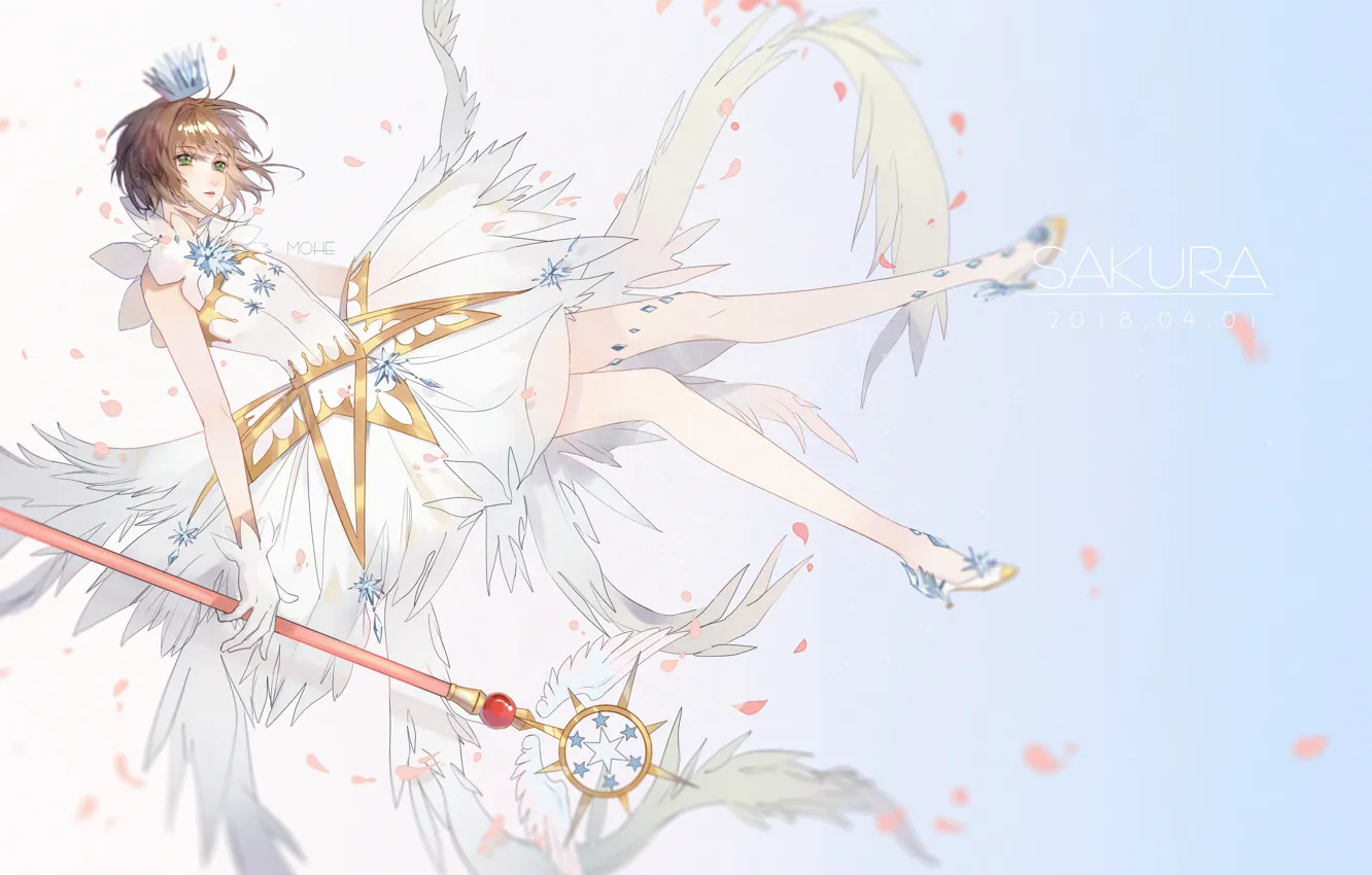 Photo wallpaper girl, wings, Card Captor Sakura, Sakura - collector cards