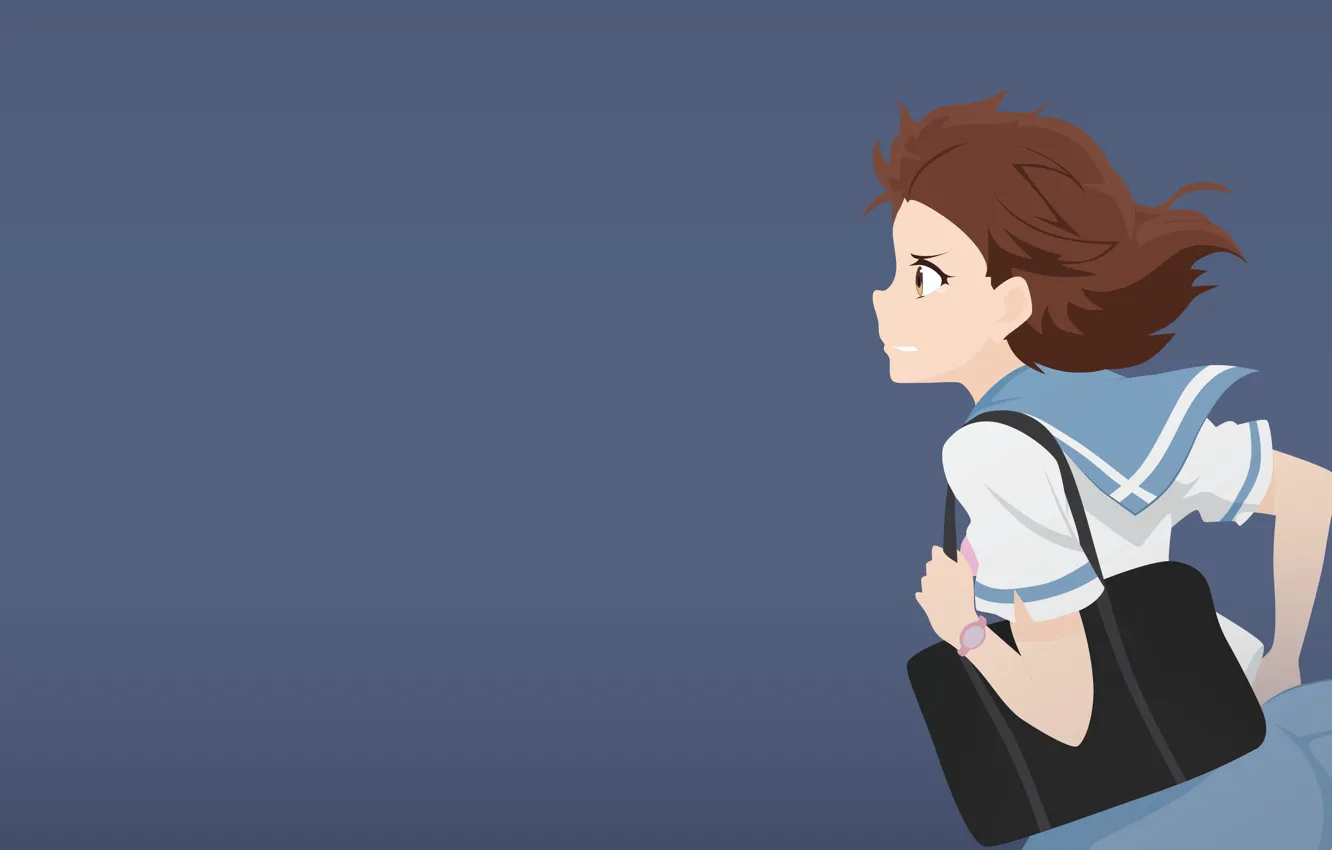 Photo wallpaper background, minimalism, girl, hurry