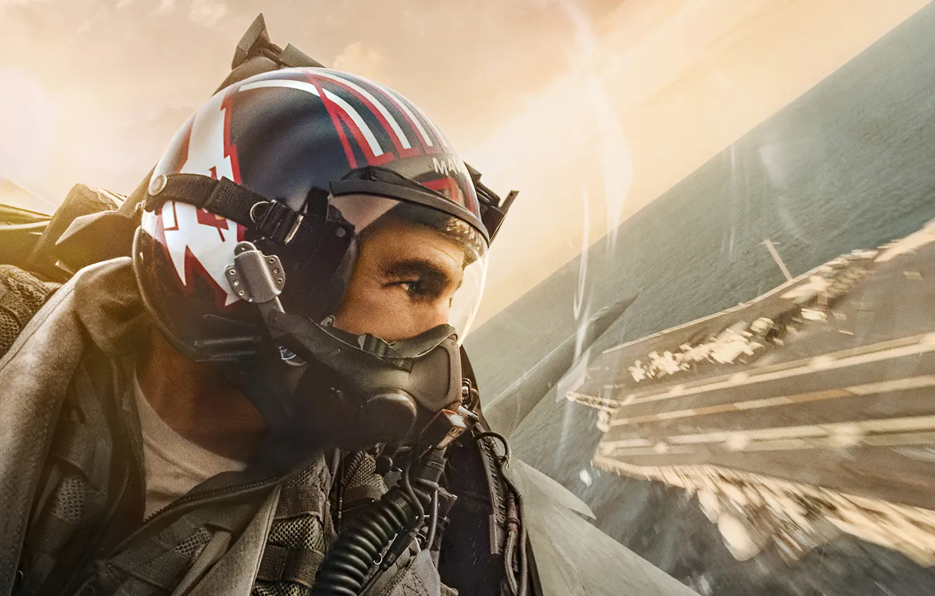 Photo wallpaper sea, the film, frame, the carrier, pilot, the plane, action, pilot