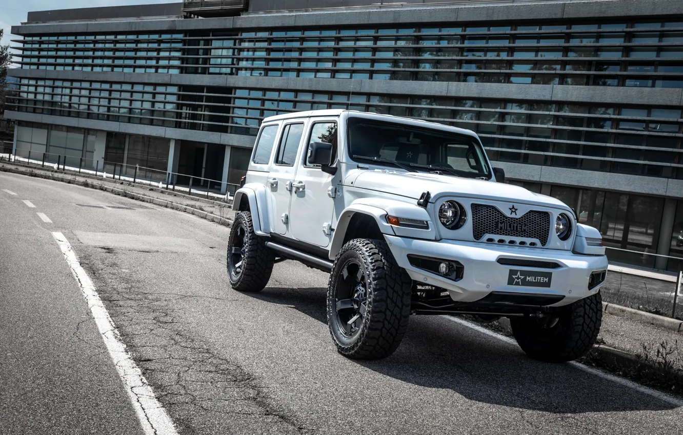 Photo wallpaper asphalt, Wrangler, Jeep, Unlimited, 2019, Soldier, Ferōx