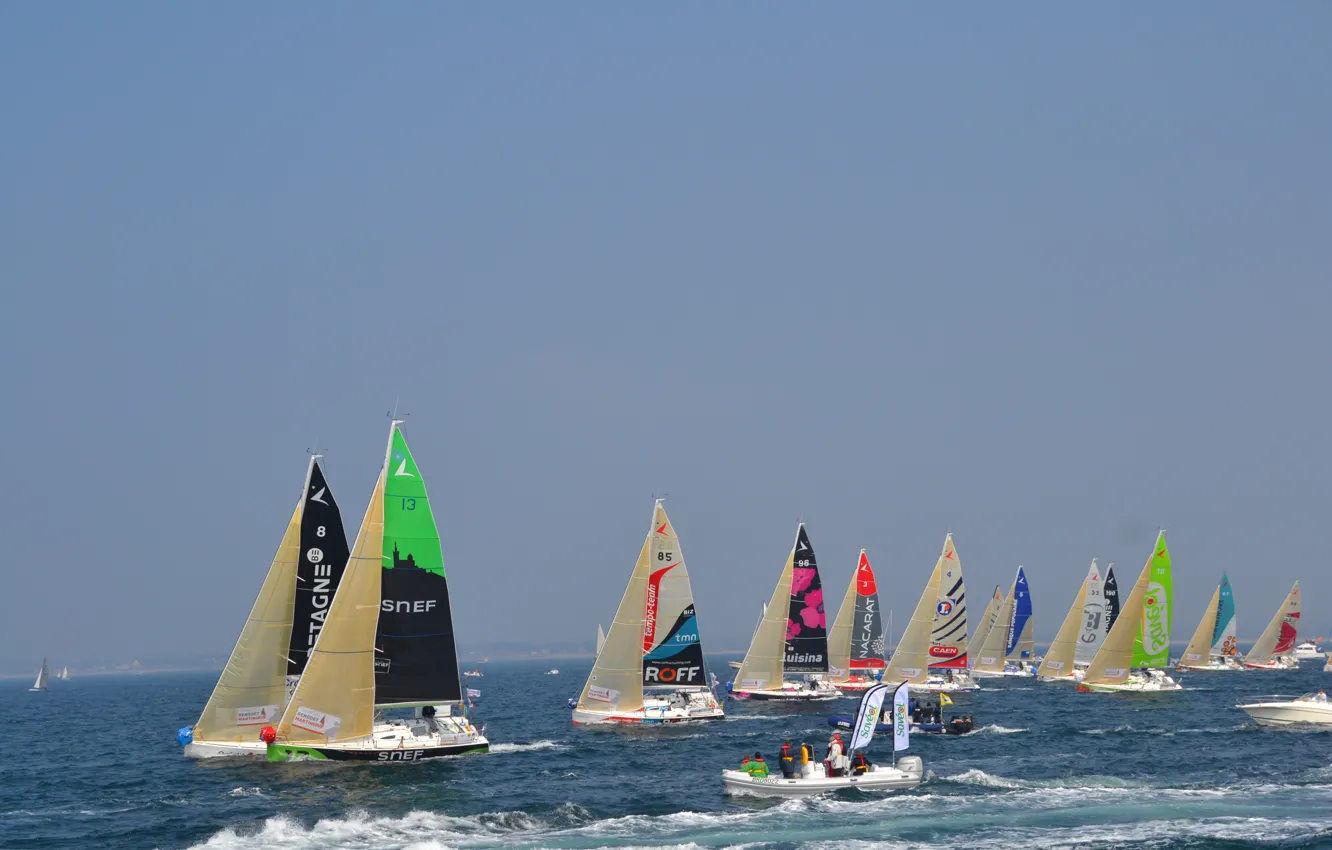 Photo wallpaper sea, the sky, race, yachts, sail, regatta