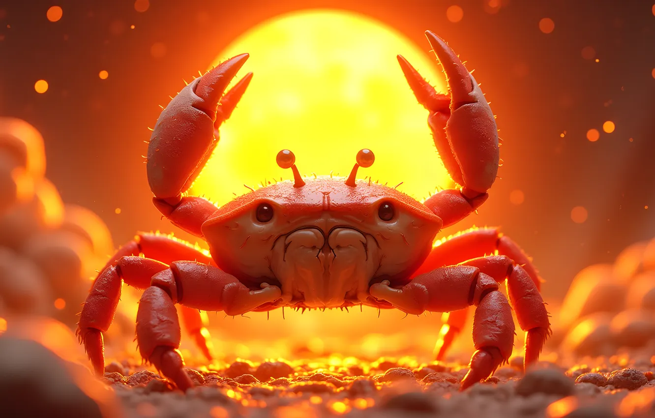 Photo wallpaper the sun, light, lights, sign, crab, symbol, the signs of the zodiac, zodiac