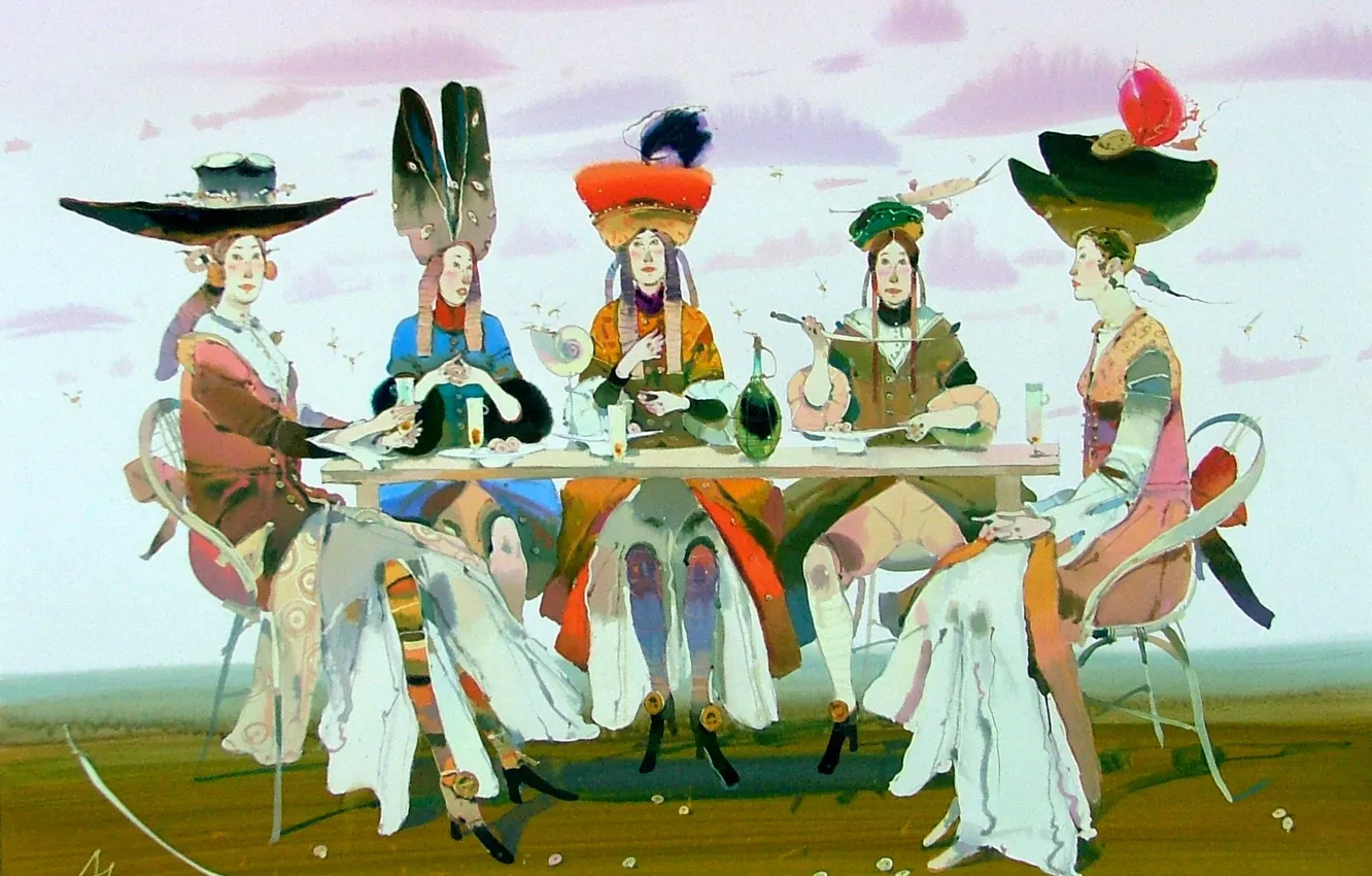 Photo wallpaper gold, Two thousand three, ARUSHA VOZMUS, Manners, Snails and two Young Nanny