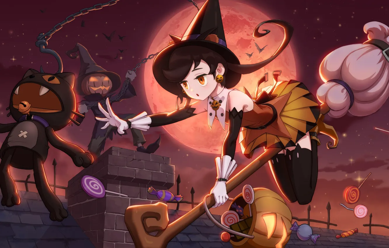 Photo wallpaper holiday, girl, Halloween