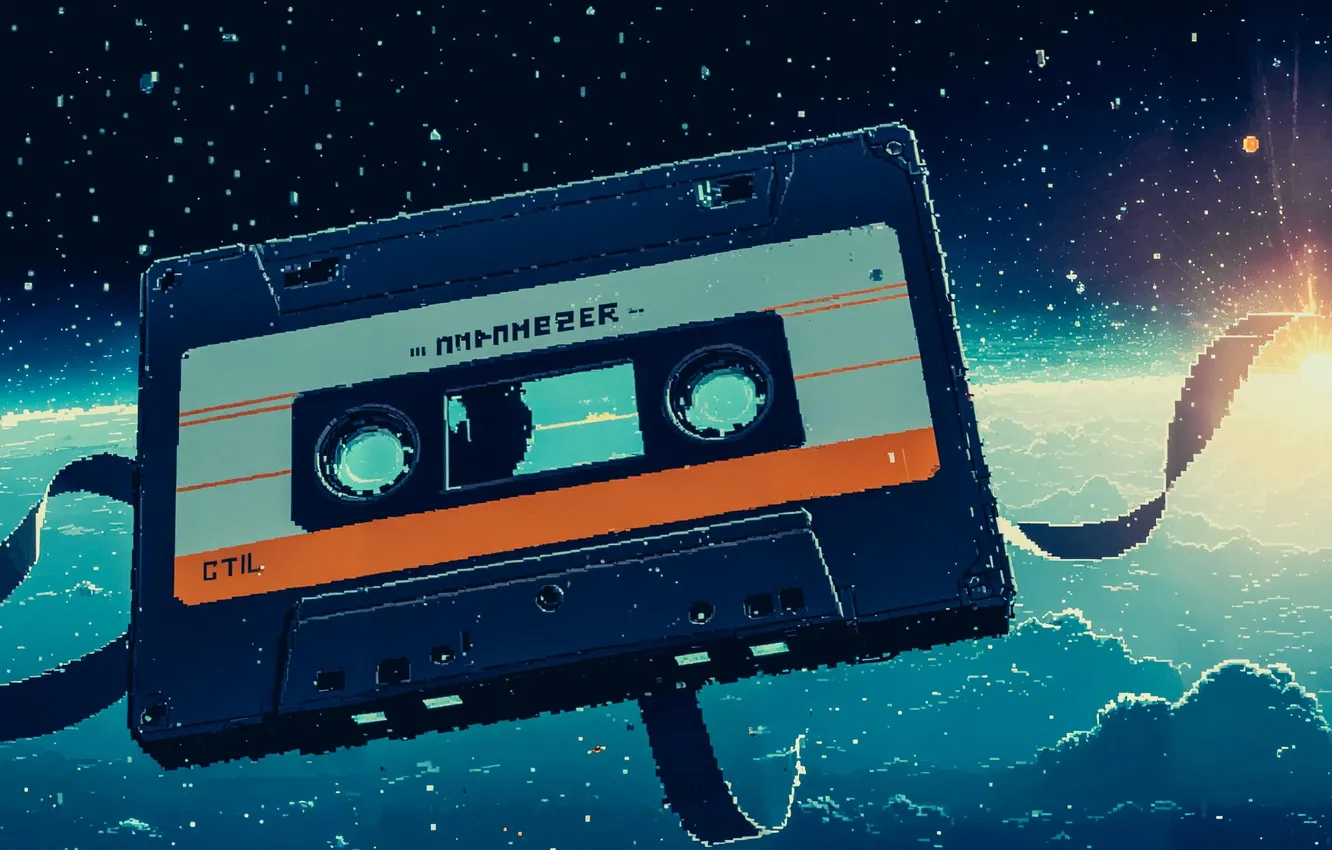 Photo wallpaper space, stars, film, space, cassette, stars, film, Cassette