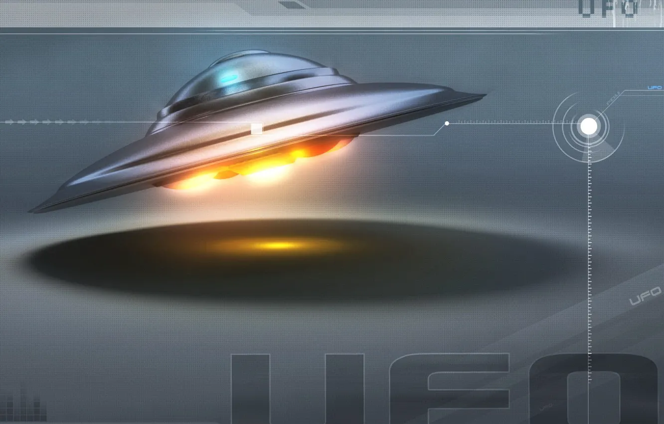 Photo wallpaper space, UFO, plate, UFO