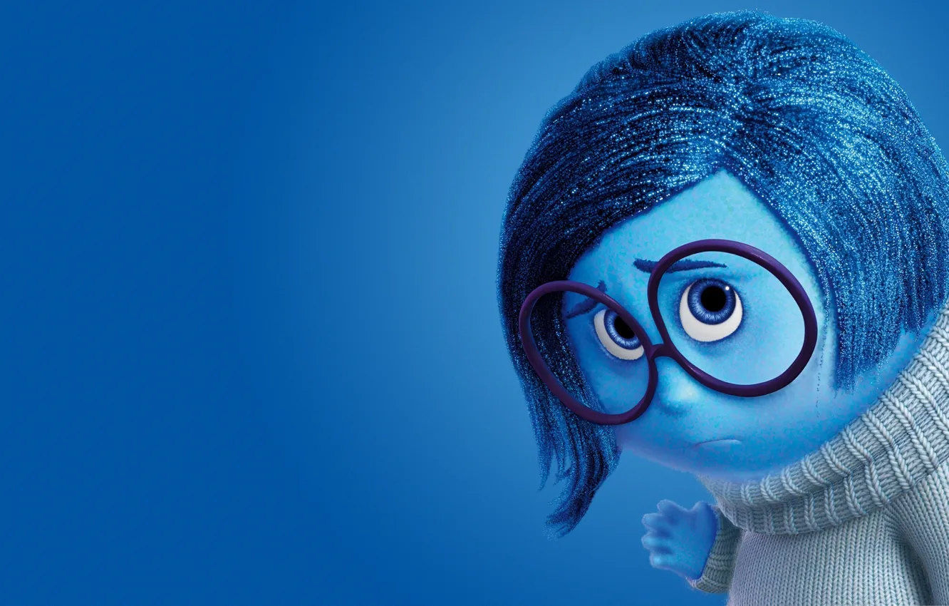 Photo wallpaper girl, sad, blue, sadness, coat, glasses, adventure, 2015