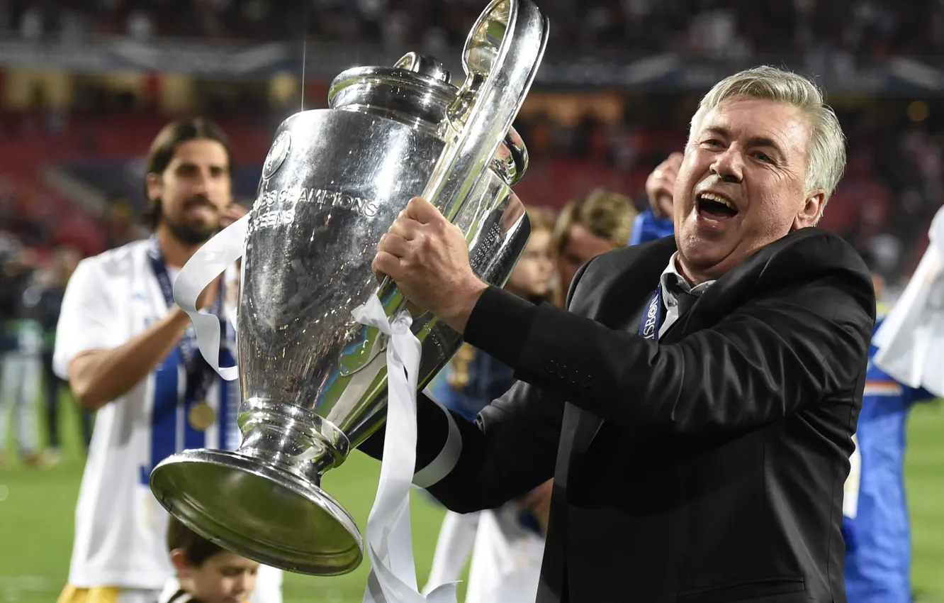 Photo wallpaper coach, Carlo Ancelotti, Papa Carlo, UEFA Champions League Cup, Carlo Ancelotti