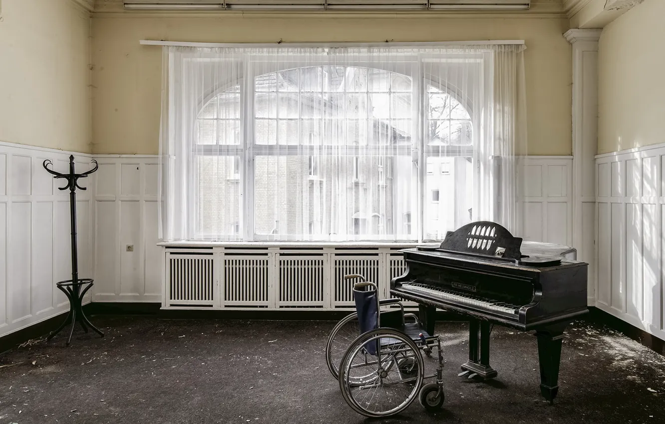 Photo wallpaper music, stroller, piano